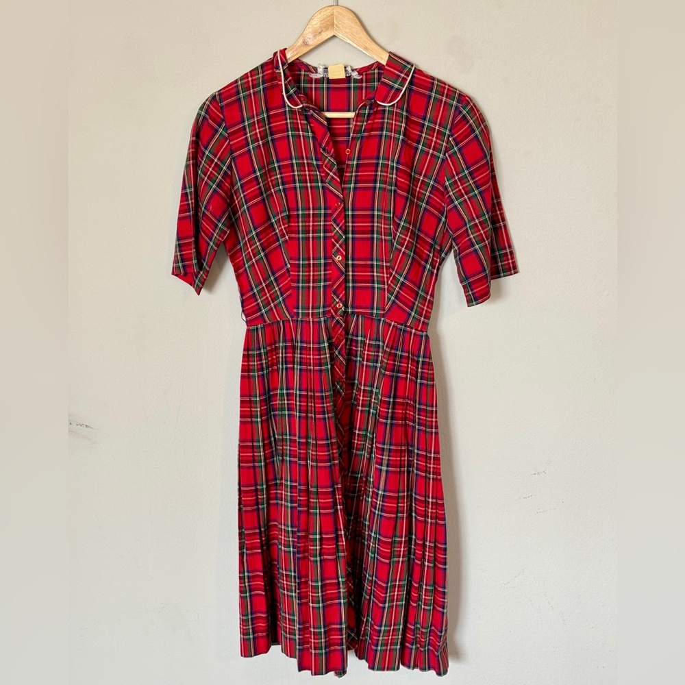Vintage Plaid Cotton Dress 1950’s